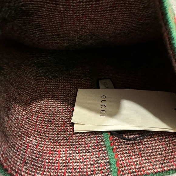 Gucci Green and Red Beanie Angry Cat Size Medium - Picture 3 of 7
